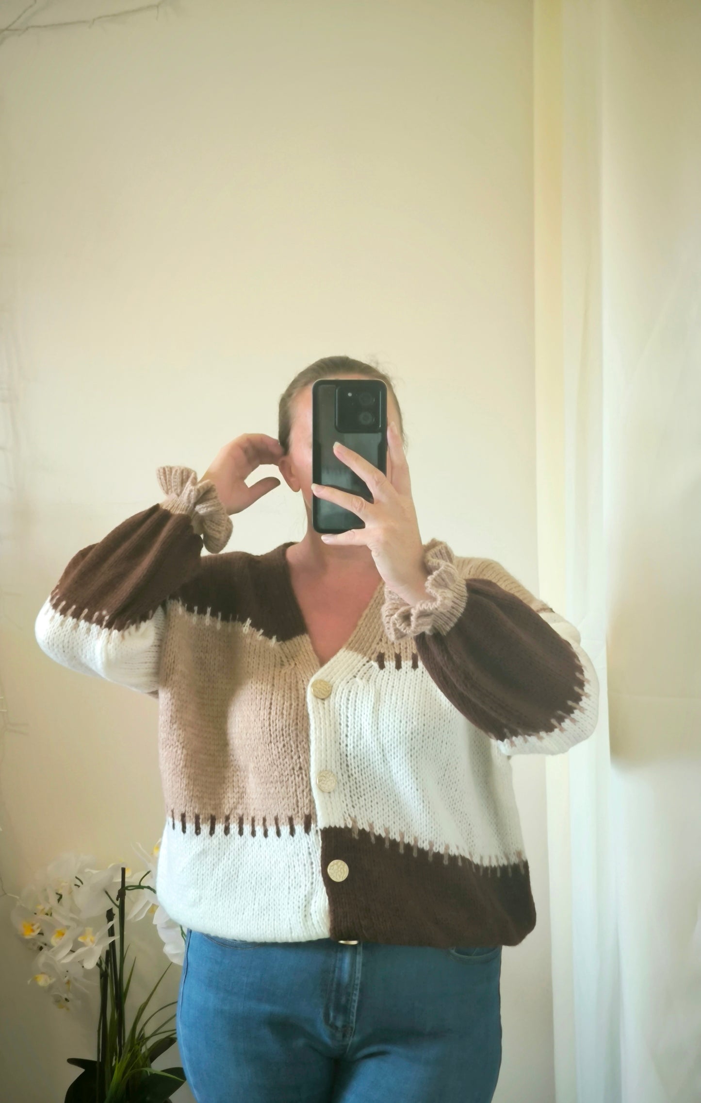 Gilet 3 couleurs Marron "Charlotte"