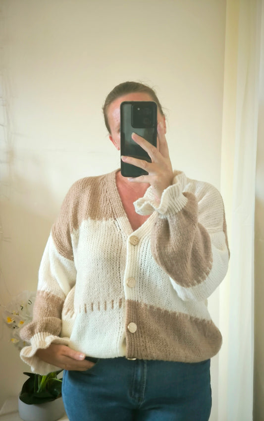 Gilet 3 couleurs Beige "Charlotte"