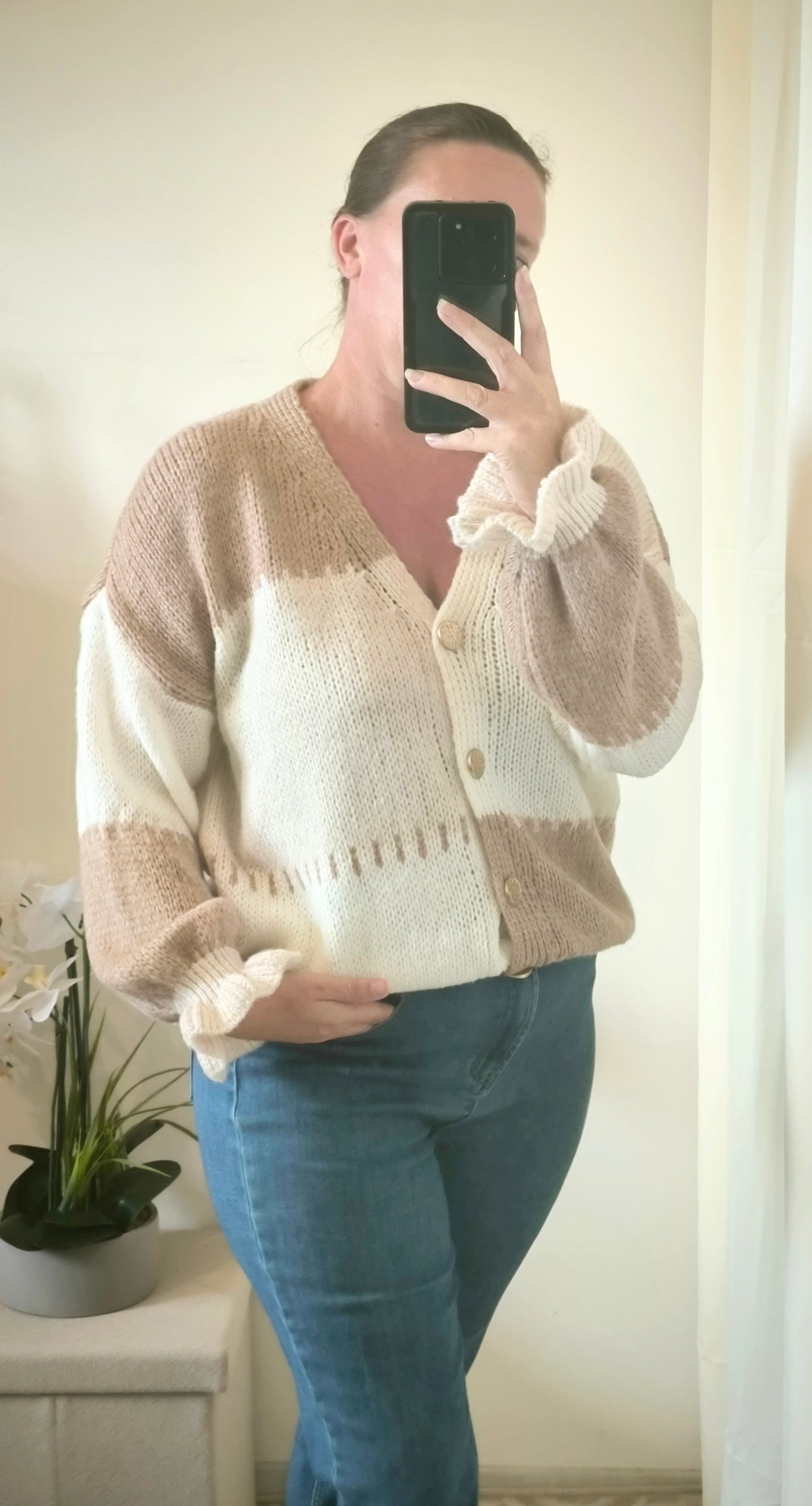 Gilet 3 couleurs Beige "Charlotte"