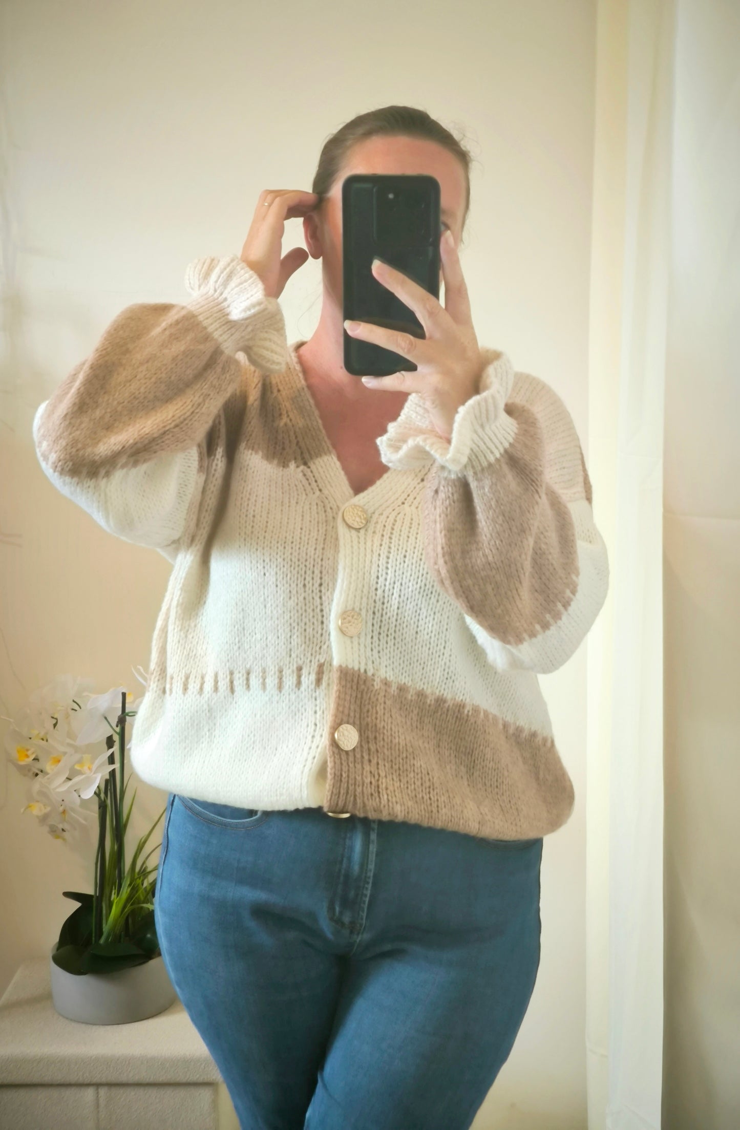 Gilet 3 couleurs Beige "Charlotte"